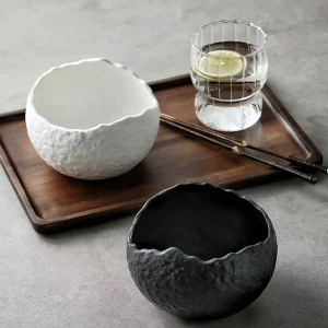 Irregular Ceramic Bowl Soup Bowl Serving Bowl Ceramic Dinnerware Salad Bowl For Fruit Appetizers Coffee Table Tableware Yogurt