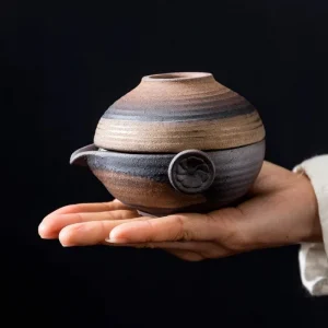 Japanese Style Stoneware Quik Cup A Pot of A Cup Retro Wood Tureen 1 People Office Outdoor Travel Tea Set Sopera De Ceramica