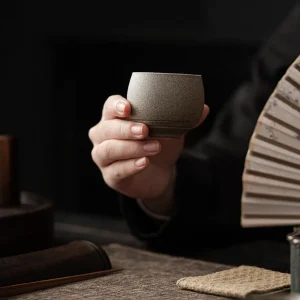 Kung Fu Tea Set Japanese Stoneware Tea Cup Ancient Style Retro Master Cup 80ml Handmade Coffee Mug Living Room