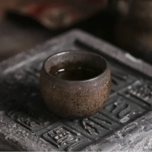 Japanese Ceramic Tea Cup - Vintage Rustic Stoneware, Handmade Single Cup, Zen Home & Tea Ceremony Use, Unique Design